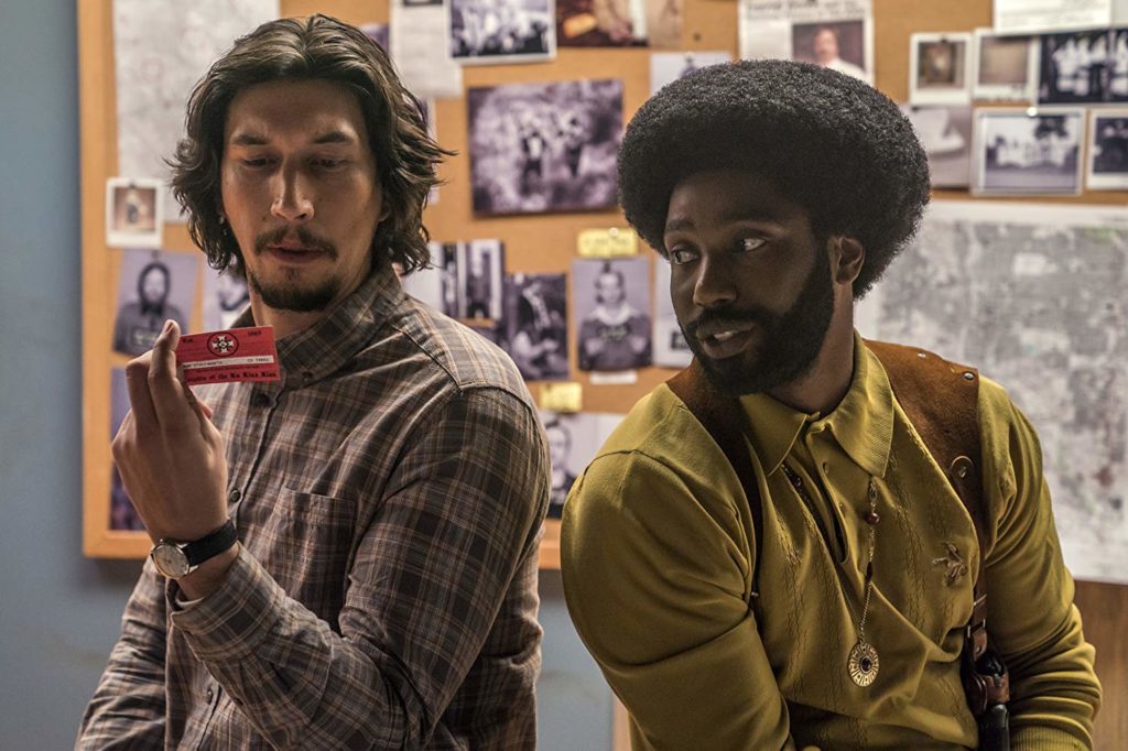 John David Washington and Adam Driver in BlacKkKlansman 2018